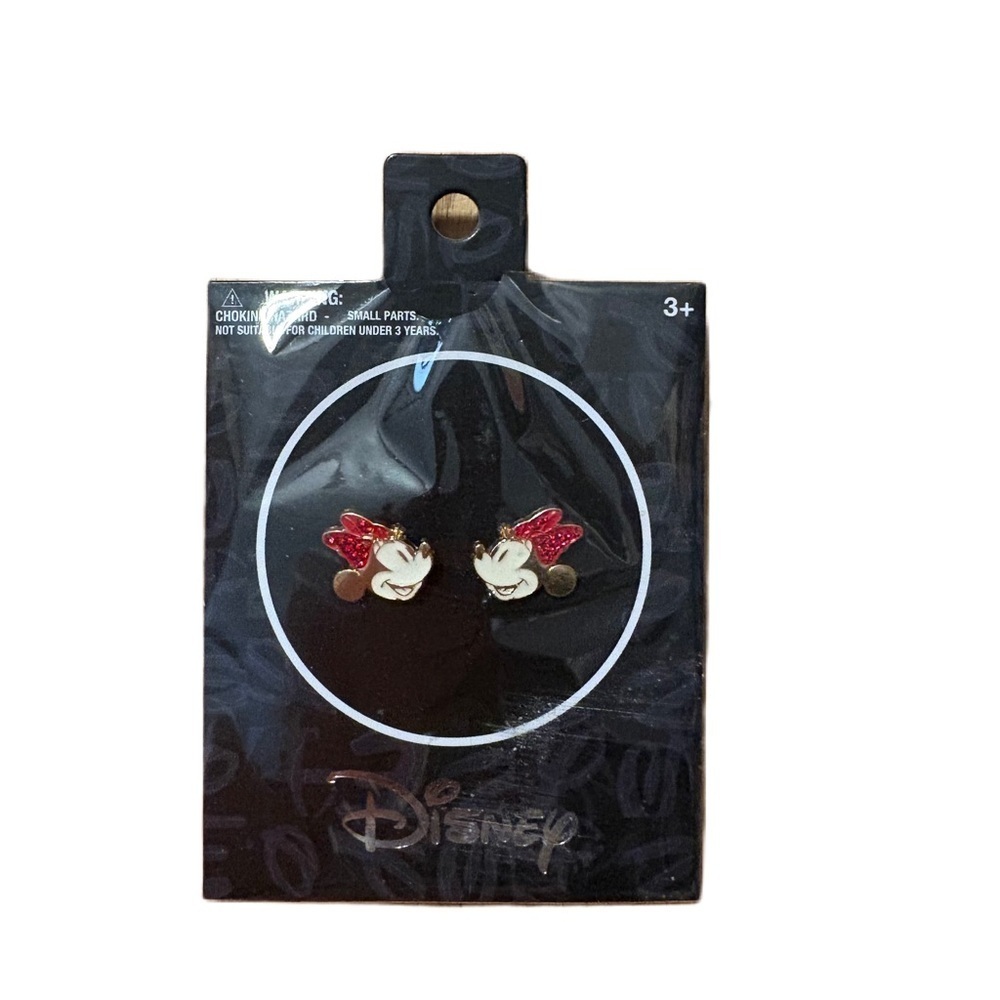 Disney Minnie Mouse Earrings with Red Bow NEW Stud